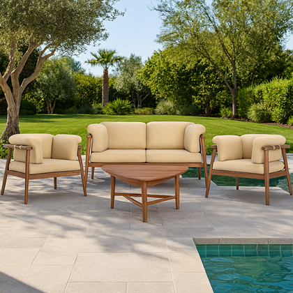 2-Seater Sofa Set of 4 with Cushions