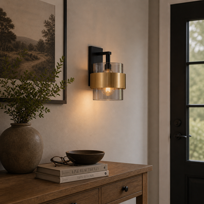 Midnight Brass Wall Light