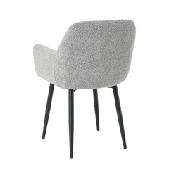 Dinning Chair Grey Boucle Fabric