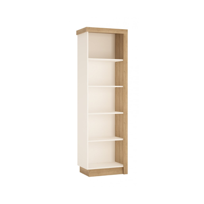 Bookcase Cabinet - Riviera Oak Light / White High Gloss