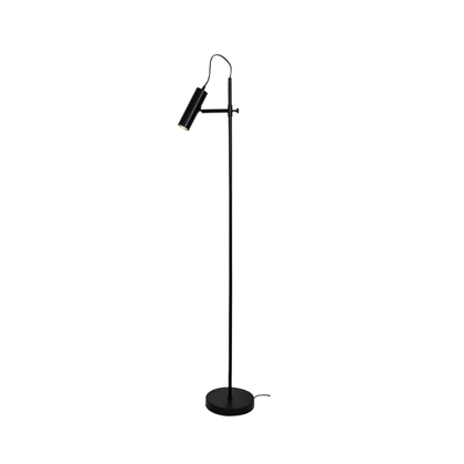 Modern Floor Lamp - Adjustable Black Metal Spotlight