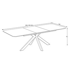 Dining Table Extendable 180-240x100x76cm - Anemon