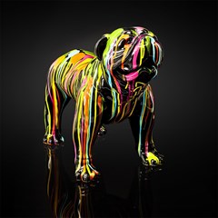 Decorative Black Bulldog Multicolor H50cm A1-M1
