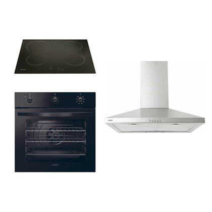 Set Of Induction Hob Electric Oven with Wall Mounted Cooker Hood