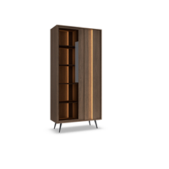 2D Tall Display Cabinet - Dark Wood