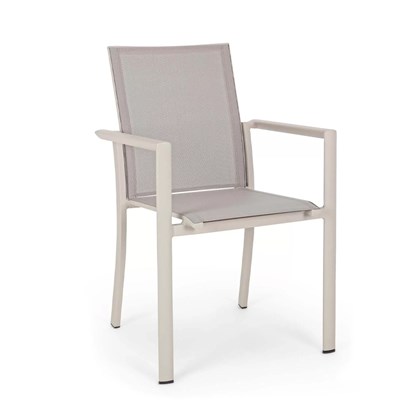 Konnor Rastin Chair with Armrests In Aluminum and Textilene