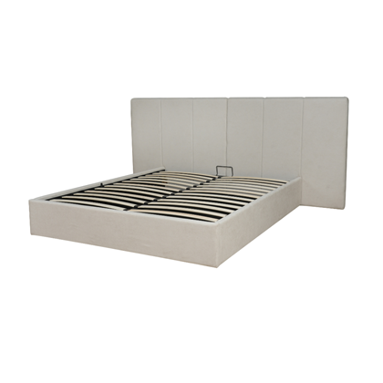 Upholstery Bed with Gaslift 160 x 200 cm - Cream