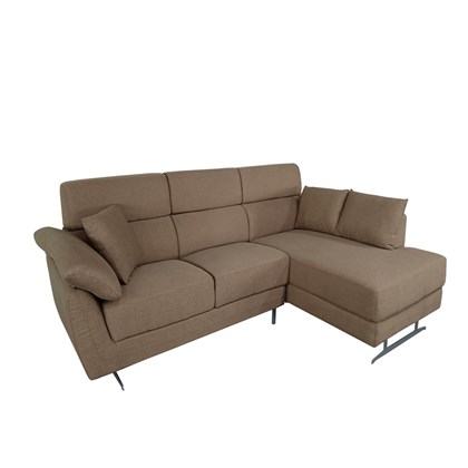 3-Seater Sofa Right Chaise Longue - Brown