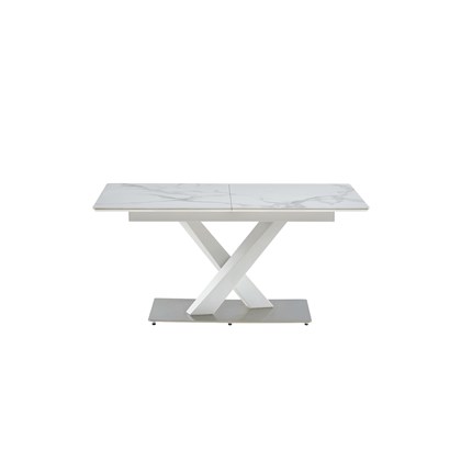 White and Silver Extendable Dining Table