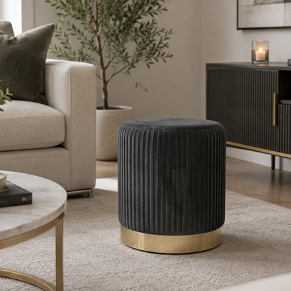 Pouf Velvet Grey