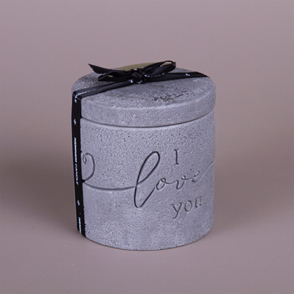 I love You Cylinder Jar Small Grey Mango and Orchid