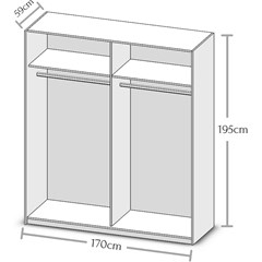 Sliding Door Wardrobe Cabinet - White