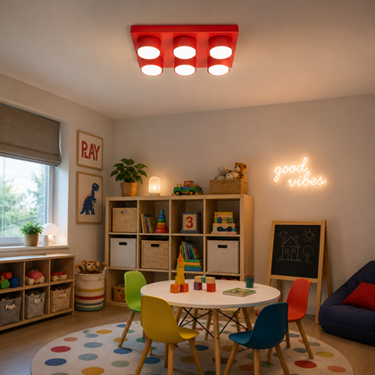 Lego Red Ceiling Lamp 6xGx53