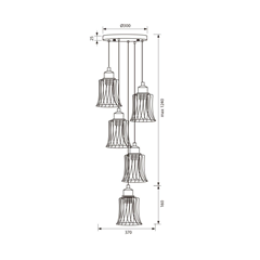Ava Suspension Decorative Cage Black