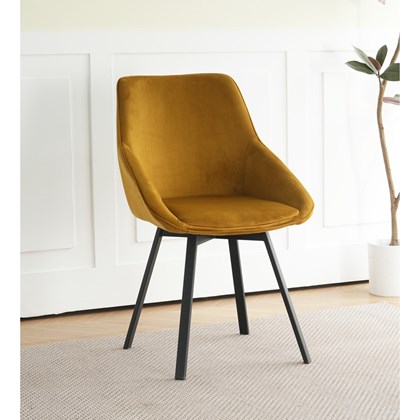 Dining Chair Velvet - Yellow.