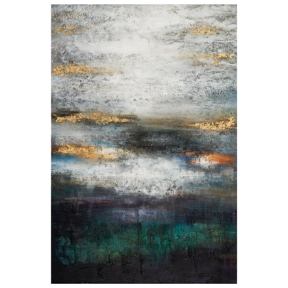 Grey-Green Abstract Acrylic Paint100x150