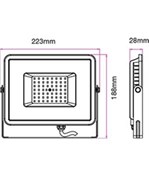 LED Floodlight Grey 50W 3000K