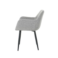 Dining Chair Grey Boucle Fabric