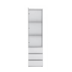 Glassdoor Cabin 1Door 3 Shelves – Alpine White