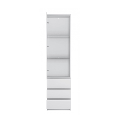 Glassdoor Cabin 1Door 3 Shelves – Alpine White