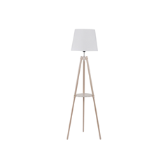 Floor Lamp – White Fabric & Metal