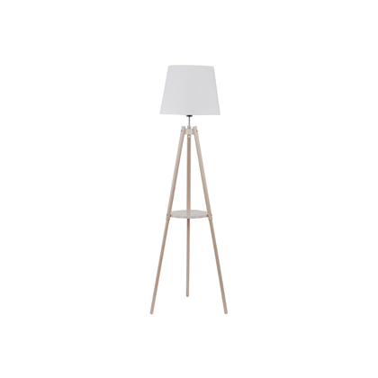 Floor Lamp – White Fabric & Metal