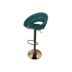 Bar Chair Velvet Seat with Golden Base