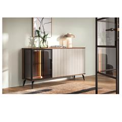 Showcase Sideboard 2Doors - Cashmere and Warmia Walnut