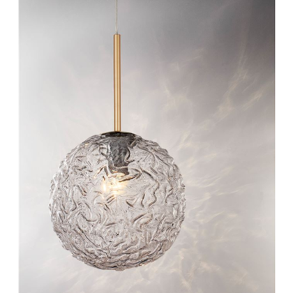 Pendant Light Painted Brushed Gold  Clear Structured Glass