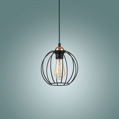 Pendant Lamp 1 Flat – Black & Copper