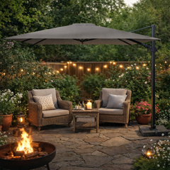 Premium Side Pole Umbrella 300x300cm – Anthracite & Charcoal