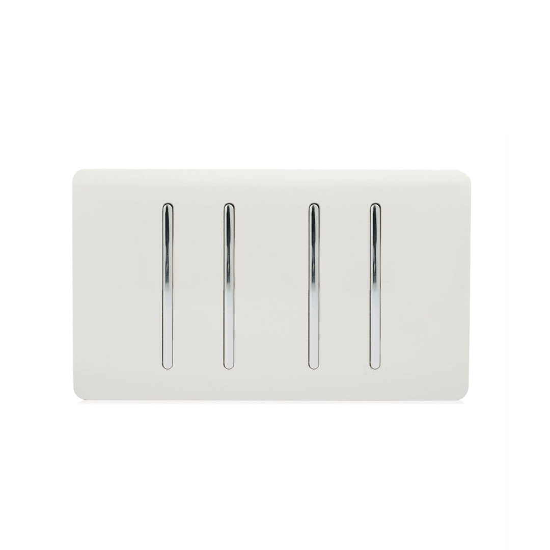 Trendi Switch 4 Gang 2 Way Double Plate Rocker White