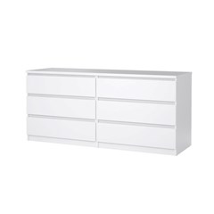 Naia Double dresser 6 drawers White