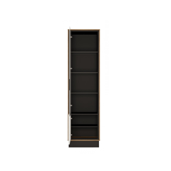 1D Display Cabinet, Left Sites – Cat Oak & Black Panel & White