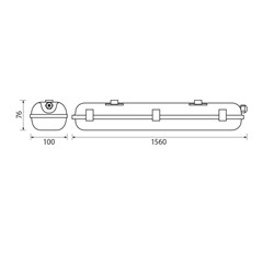 LED Industrial Tube Set 1500mm  24W 4000K IP65 x 2