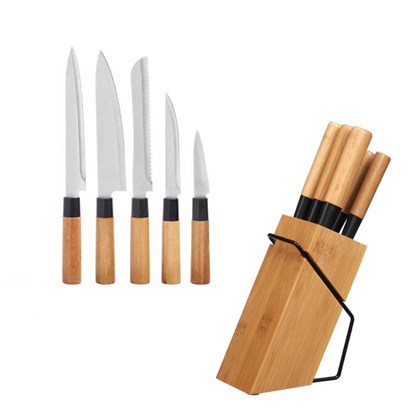5 Bamboo Knives Holder – Natural
