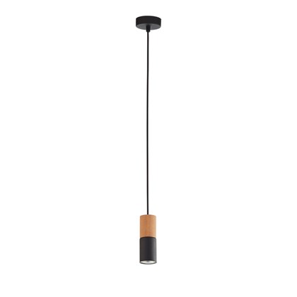 Pendant Lamp Elit 1 Panel GU10 10W Black Wood