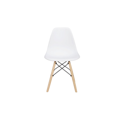 Dining Set - White Aluminium & Glass Table 100x100x74 + 4 White Dining Chairs