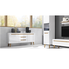 Sideboard – 2 Door 3 Drawers White