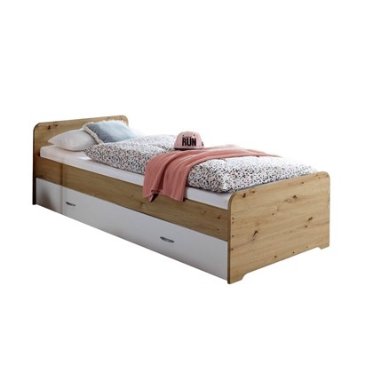 Pull-Out Bed with Slatted Frame - Artisan Oak & White