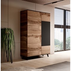 Wardrobe Cabinet - Wotan Oak & Black