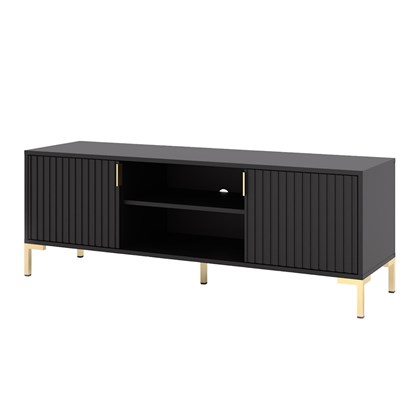 TV Unit Matt Black Gold