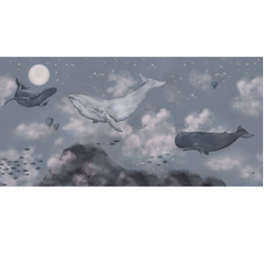 Mural Wallpaper Whales in the sky