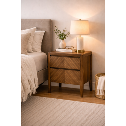 Natural Walnut Bed Side