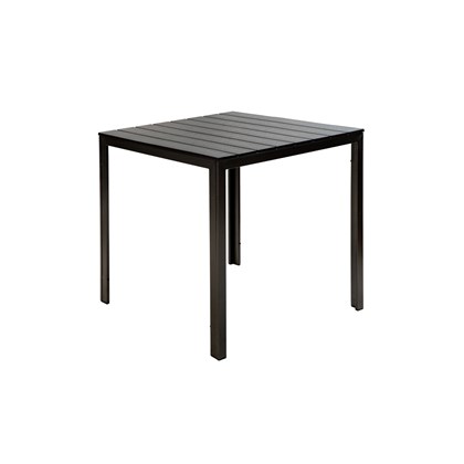 Aluminium & Wooden Side Table - 78x78x74