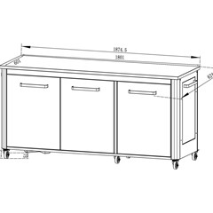 Outdoor Kitchen 180 With Stainless Steel Table Top