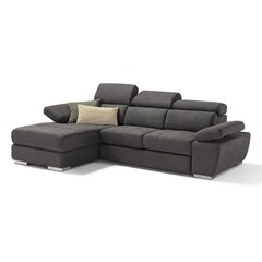 Chaise Longue Sofa Bed Adjustable Headrests Armrests and Container