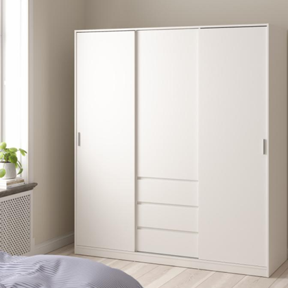 Naia Wardrobe With 1 Sliding Door 2 Doors  3 drawers