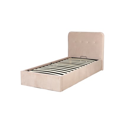 Upholstery Bed 90x200 with Gas Lift - Light Brown