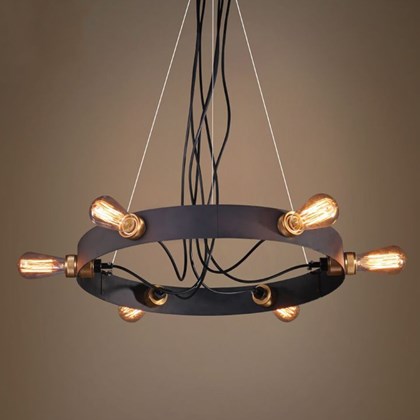 Vintage Industrial Chandelier - Black